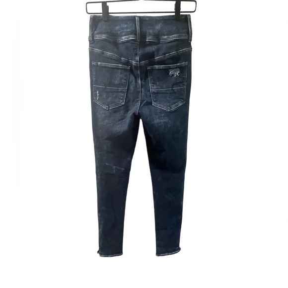 American Eagle Super High Rise Jeggings, Dark Wash, Size 6 Long - Picture 7 of 7